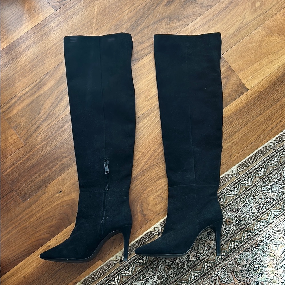 Joie Elegant Black suede over the Knee Women's high heel Boots